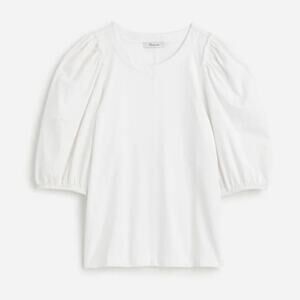 Madewell Puff Sleeve Cotton Tee White Size Small NWT